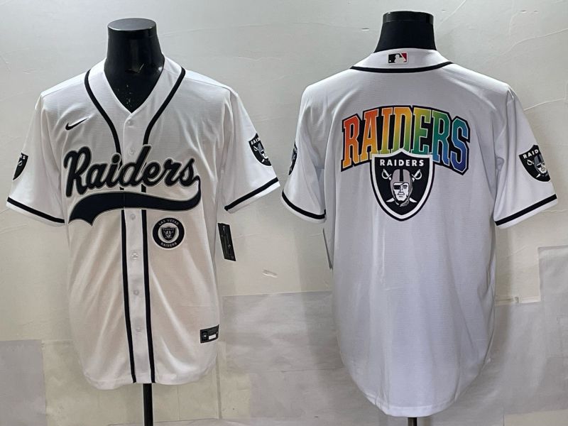 Men 2025 Nike Oakland Raiders Blank White Joint Name  Limited NFL Jersey style 050